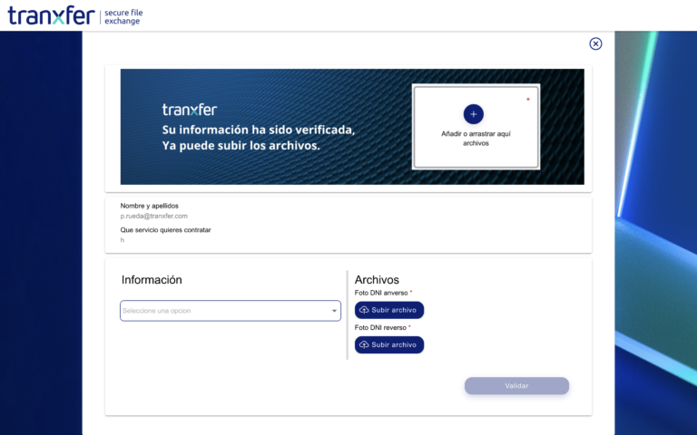 Portal de Recepción Tranxfer